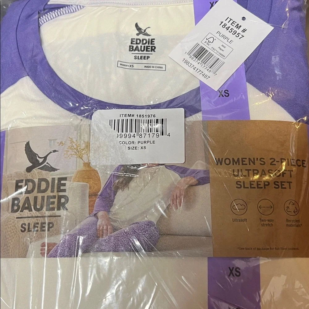 NWT Eddie Bauer Women’s‎ 2-Piece Sleep Set Purple XS